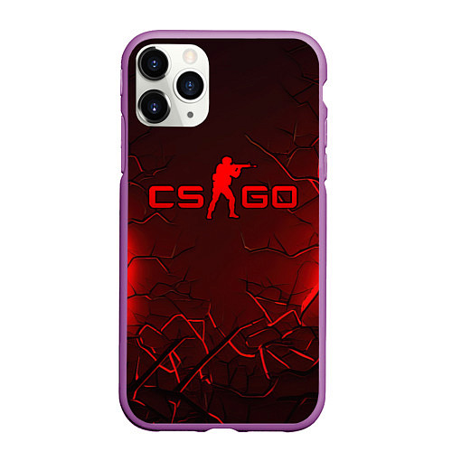 Чехол iPhone 11 Pro матовый CSGO logo dark red / 3D-Фиолетовый – фото 1