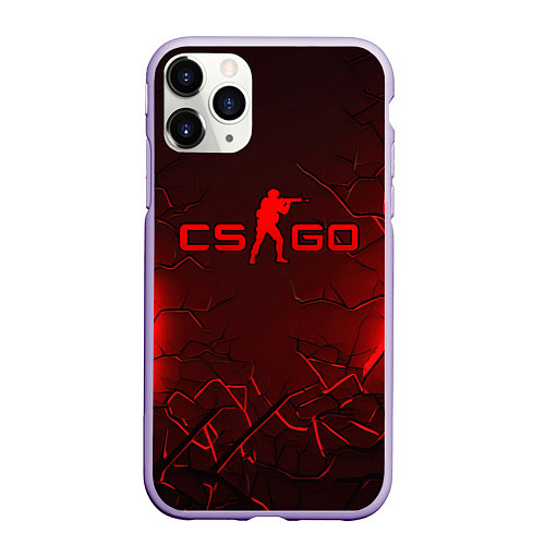 Чехол iPhone 11 Pro матовый CSGO logo dark red / 3D-Светло-сиреневый – фото 1