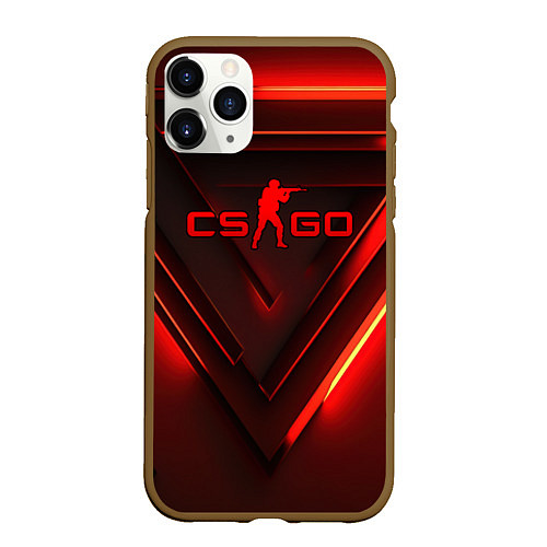 Чехол iPhone 11 Pro матовый CS GO red light / 3D-Коричневый – фото 1