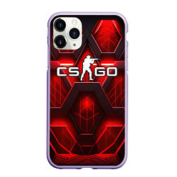 Чехол iPhone 11 Pro матовый CS GO red space abstract