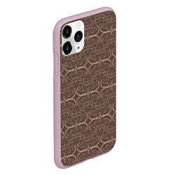 Чехол iPhone 11 Pro матовый Brown tracery, цвет: 3D-розовый — фото 2