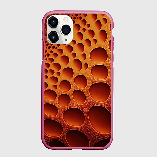 Чехол iPhone 11 Pro матовый Объемные впадины / 3D-Малиновый – фото 1