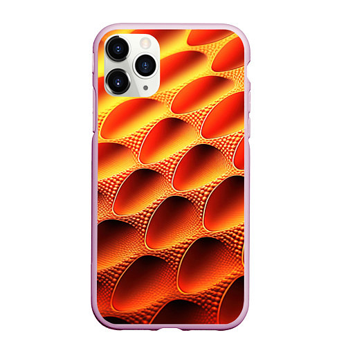 Чехол iPhone 11 Pro матовый Объемные впадины / 3D-Розовый – фото 1