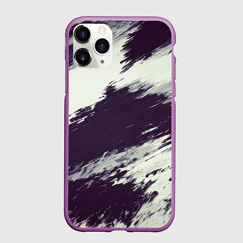 Чехол iPhone 11 Pro матовый Размазанные мазки / 3D-Фиолетовый – фото 1