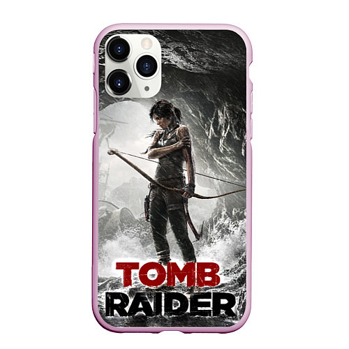 Чехол iPhone 11 Pro матовый Rise of the tomb rider / 3D-Розовый – фото 1
