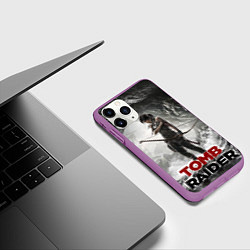 Чехол iPhone 11 Pro матовый Rise of the tomb rider, цвет: 3D-фиолетовый — фото 2