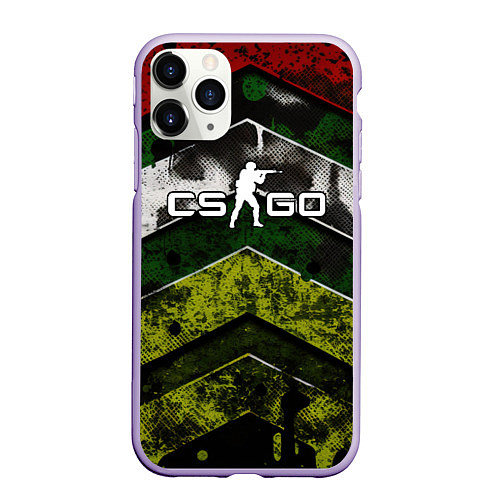 Чехол iPhone 11 Pro матовый CSGO абстрактный камуфляж / 3D-Светло-сиреневый – фото 1