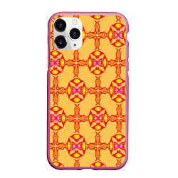 Чехол iPhone 11 Pro матовый Желто-оранжевый мотив, цвет: 3D-малиновый