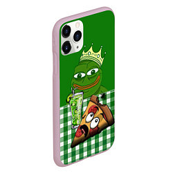 Чехол iPhone 11 Pro матовый Pepe King with pizza, цвет: 3D-розовый — фото 2