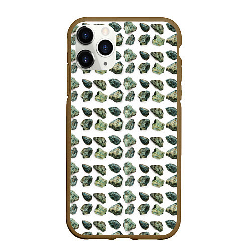 Чехол iPhone 11 Pro матовый Камешки / 3D-Коричневый – фото 1