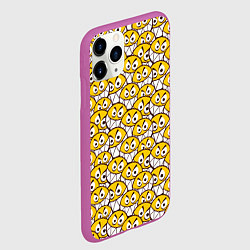 Чехол iPhone 11 Pro матовый Злые cмайлы, цвет: 3D-фиолетовый — фото 2