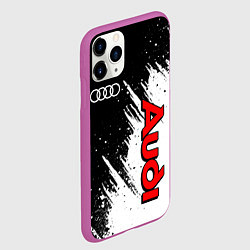 Чехол iPhone 11 Pro матовый Ауди - белые потертости, цвет: 3D-фиолетовый — фото 2
