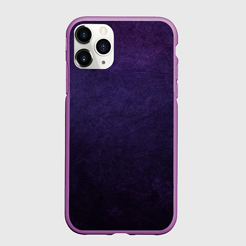 Чехол iPhone 11 Pro матовый Фиолетово-черный градиент / 3D-Фиолетовый – фото 1