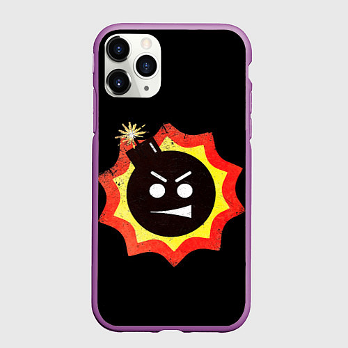 Чехол iPhone 11 Pro матовый Serious Sam logo / 3D-Фиолетовый – фото 1