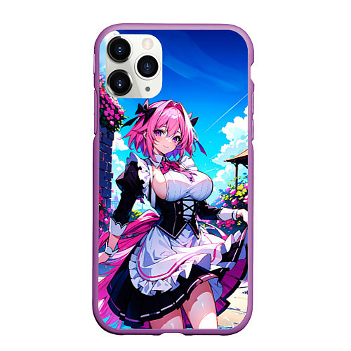 Чехол iPhone 11 Pro матовый Астольфо служанка - Fate grand order / 3D-Фиолетовый – фото 1