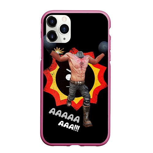 Чехол iPhone 11 Pro матовый Serious Sam - kamikaze / 3D-Малиновый – фото 1