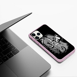 Чехол iPhone 11 Pro матовый Bmx jump rider, цвет: 3D-розовый — фото 2