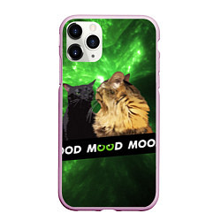 Чехол iPhone 11 Pro матовый Mood - коты из ТикТок, цвет: 3D-розовый