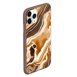Чехол iPhone 11 Pro матовый Яшма серая, цвет: 3D-коричневый — фото 2