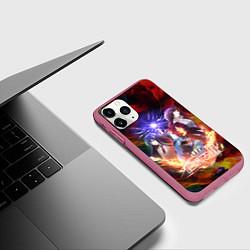 Чехол iPhone 11 Pro матовый Quan zhi fa shi, цвет: 3D-малиновый — фото 2