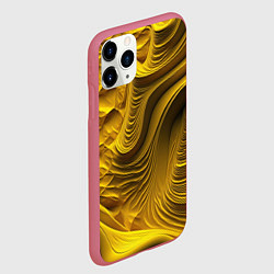Чехол iPhone 11 Pro матовый Объемная желтая текстура, цвет: 3D-малиновый — фото 2