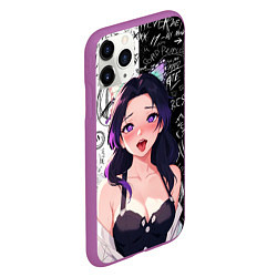 Чехол iPhone 11 Pro матовый Шинобу Кочо ахегао - Клинок демонов, цвет: 3D-фиолетовый — фото 2