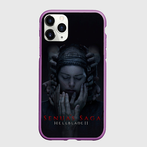 Чехол iPhone 11 Pro матовый Сенуа и руки Hellblade 2 / 3D-Фиолетовый – фото 1