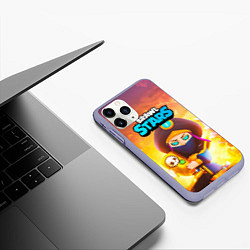 Чехол iPhone 11 Pro матовый Mortis пират Brawl Stars, цвет: 3D-светло-сиреневый — фото 2