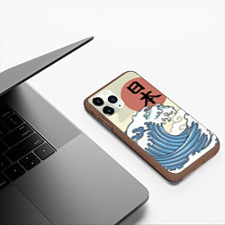 Чехол iPhone 11 Pro матовый Япония море, цвет: 3D-коричневый — фото 2
