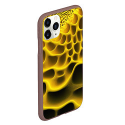 Чехол iPhone 11 Pro матовый Yellow background, цвет: 3D-коричневый — фото 2