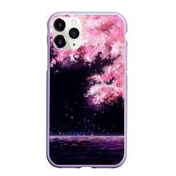 Чехол iPhone 11 Pro матовый Небо сакуры, цвет: 3D-светло-сиреневый