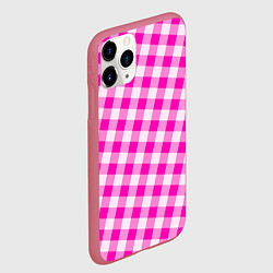 Чехол iPhone 11 Pro матовый Розовая клетка Барби, цвет: 3D-малиновый — фото 2