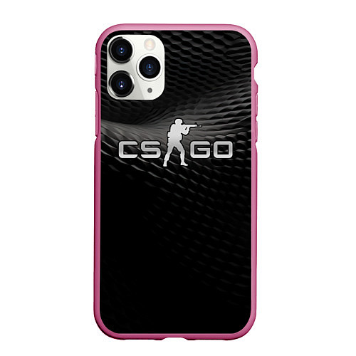 Чехол iPhone 11 Pro матовый CS GO black chrome / 3D-Малиновый – фото 1