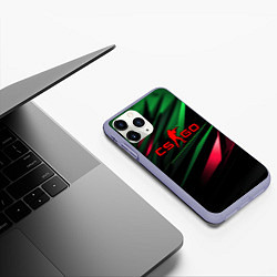 Чехол iPhone 11 Pro матовый CS GO green red, цвет: 3D-светло-сиреневый — фото 2