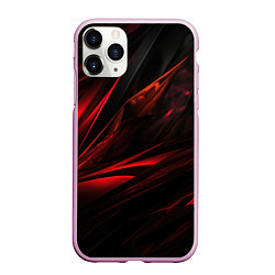 Чехол iPhone 11 Pro матовый Black red background