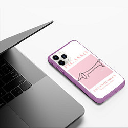 Чехол iPhone 11 Pro матовый Собака - Пабло Пикассо, цвет: 3D-фиолетовый — фото 2