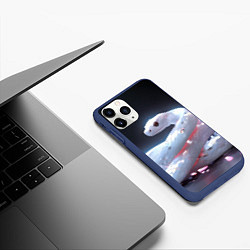 Чехол iPhone 11 Pro матовый Лунный змей, цвет: 3D-тёмно-синий — фото 2