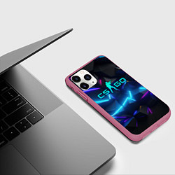 Чехол iPhone 11 Pro матовый CS GO neon style, цвет: 3D-малиновый — фото 2