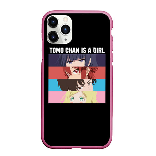 Чехол iPhone 11 Pro матовый Tomo chan Is a Girl - Аниме / 3D-Малиновый – фото 1