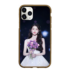 Чехол iPhone 11 Pro матовый АйЮ и звёздное небо, цвет: 3D-коричневый