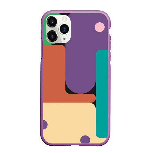 Чехол iPhone 11 Pro матовый Современный авангард / 3D-Фиолетовый – фото 1