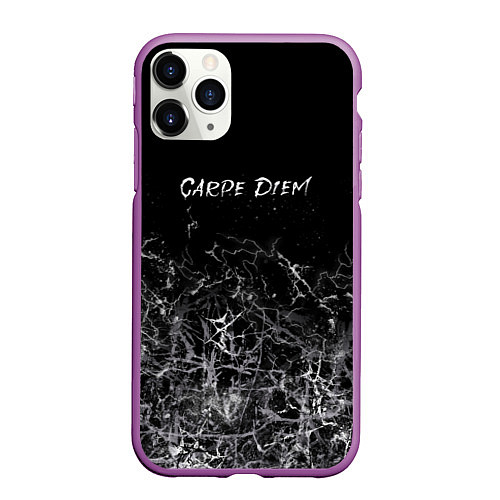 Чехол iPhone 11 Pro матовый Carpe diem, лови мгновение / 3D-Фиолетовый – фото 1