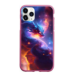 Чехол iPhone 11 Pro матовый Туманность дракона, цвет: 3D-малиновый