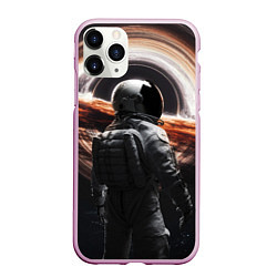 Чехол iPhone 11 Pro матовый Черная дыра - космонавт