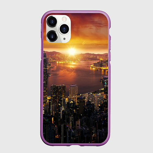 Чехол iPhone 11 Pro матовый Китай - Гон конг / 3D-Фиолетовый – фото 1