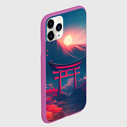 Чехол iPhone 11 Pro матовый Japan gate drawing, цвет: 3D-фиолетовый — фото 2