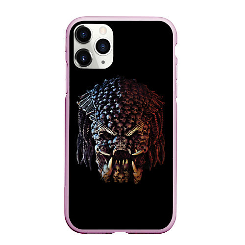 Чехол iPhone 11 Pro матовый Predator - skull / 3D-Розовый – фото 1