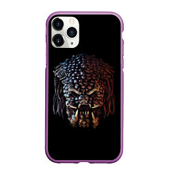 Чехол iPhone 11 Pro матовый Predator - skull, цвет: 3D-фиолетовый