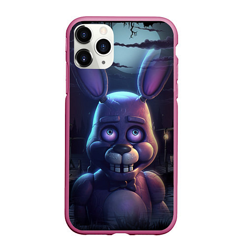 Чехол iPhone 11 Pro матовый Bonnie FNAF / 3D-Малиновый – фото 1