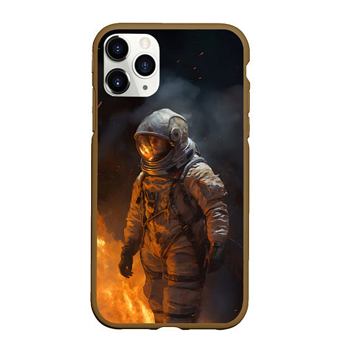 Чехол iPhone 11 Pro матовый Огонь в космосе / 3D-Коричневый – фото 1